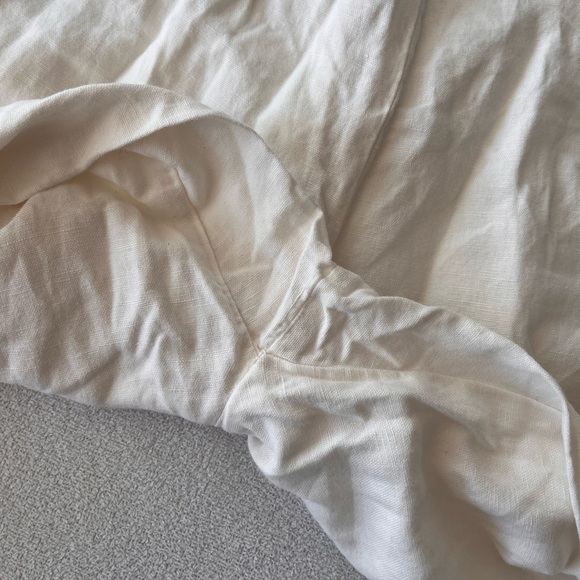 NWT Zara Linen Blend Jumpsuit with Chain Straps M Oyster White - Picture 14 of 15